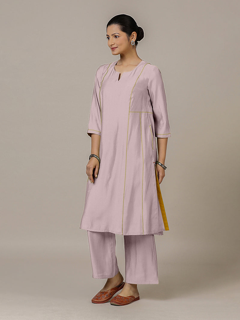 Mahi x Rozaana | A Line Kurta in Lilac with Thread Work | Coords or Only Kurta-Binks
