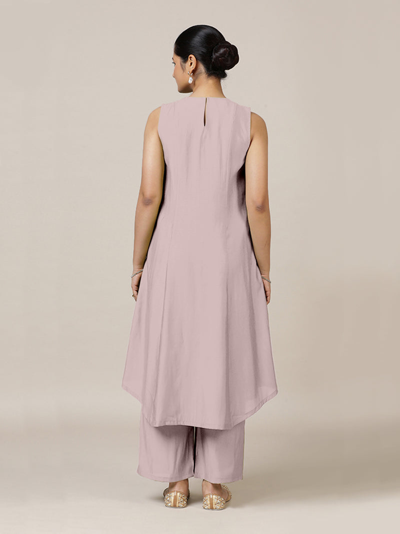 Mirha x Rozaana | A Line Kurta in Lilac with Thread Work | Coords or Only Kurta-Binks