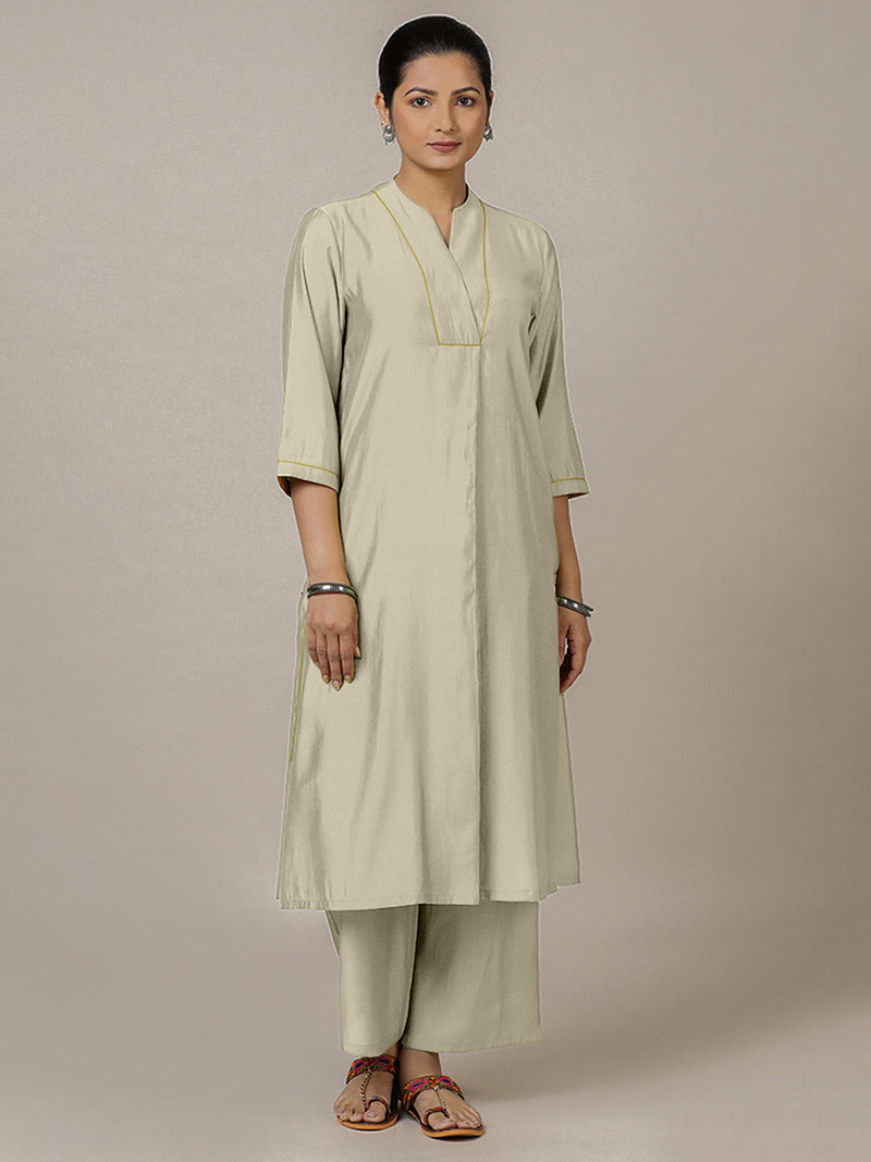 Paakhi x Rozaana | A Line Kurta in Ivory with Thread Work | Coords or Only Kurta-Binks