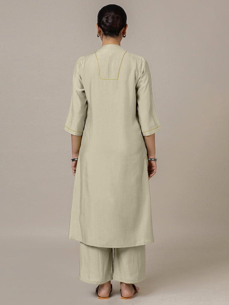 Paakhi x Rozaana | A Line Kurta in Ivory with Thread Work | Coords or Only Kurta-Binks