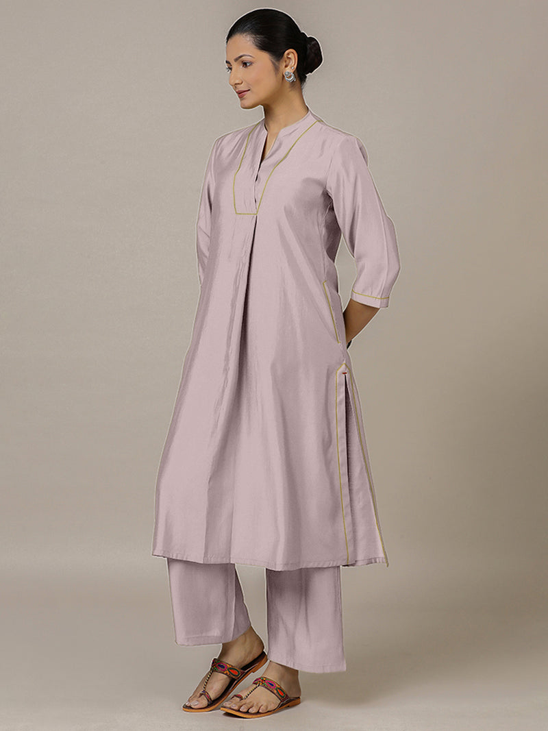 Paakhi x Rozaana | A Line Kurta in Lilac with Thread Work | Coords or Only Kurta-Binks