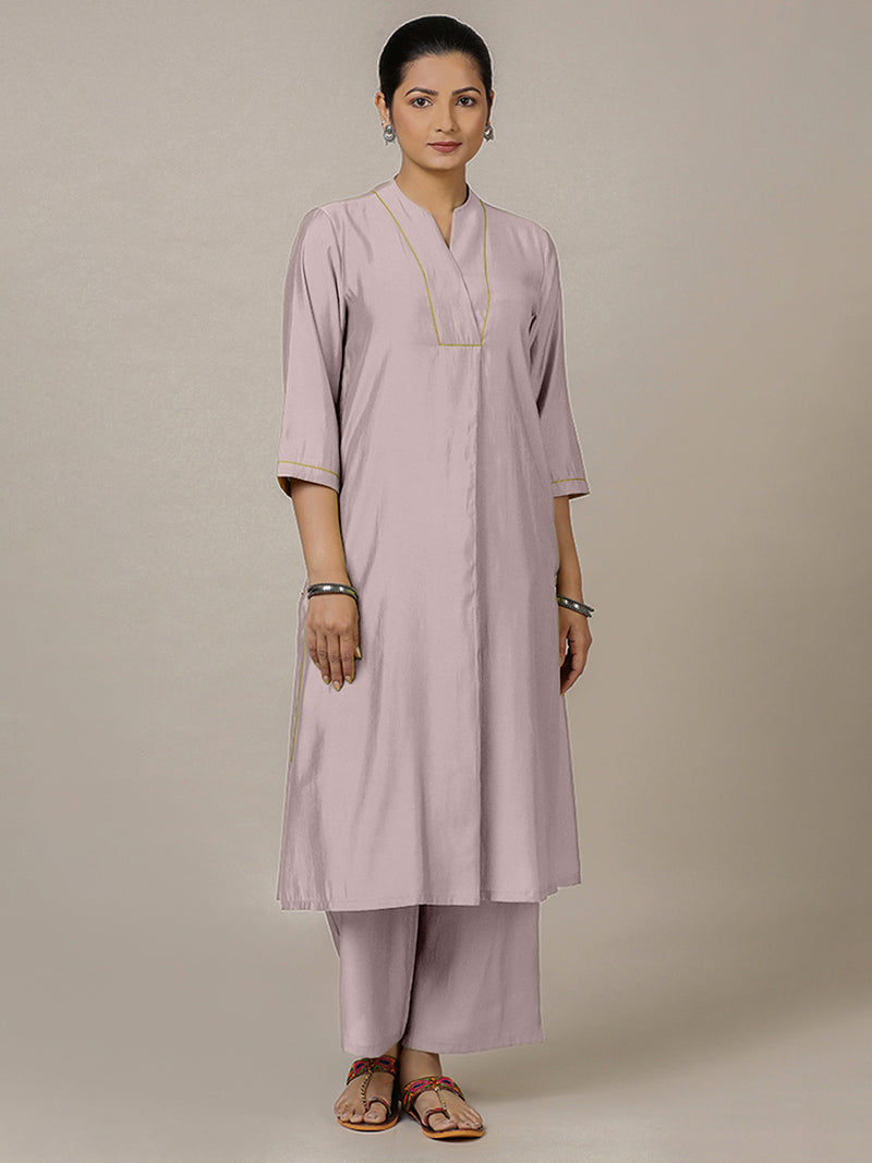 Paakhi x Rozaana | A Line Kurta in Lilac with Thread Work | Coords or Only Kurta-Binks