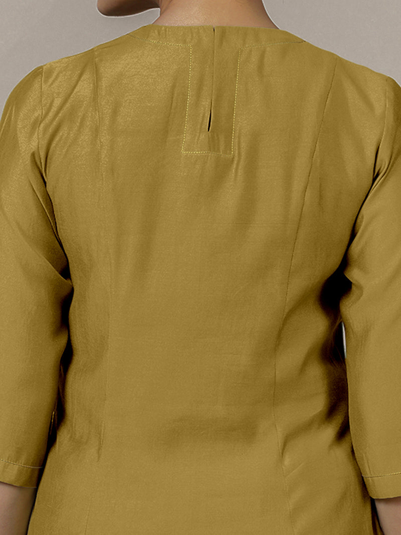 Piya x Rozaana | A Line Kurta in Dijon Mustard with Thread Work | Coords or Only Kurta-Binks