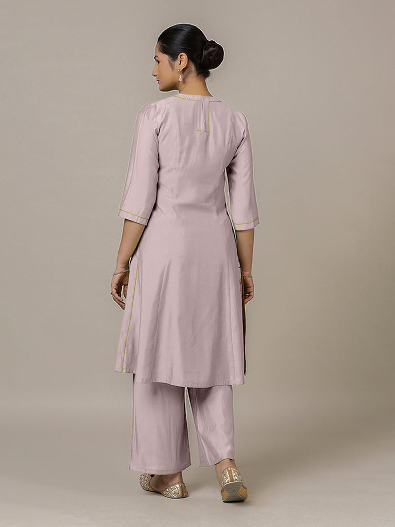 Piya x Rozaana | A Line Kurta in Lilac with Thread Work | Coords or Only Kurta-Binks
