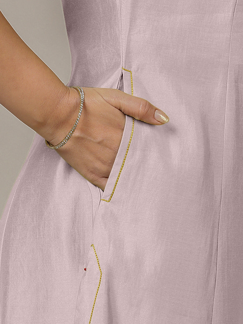 Piya x Rozaana | A Line Kurta in Lilac with Thread Work | Coords or Only Kurta-Binks