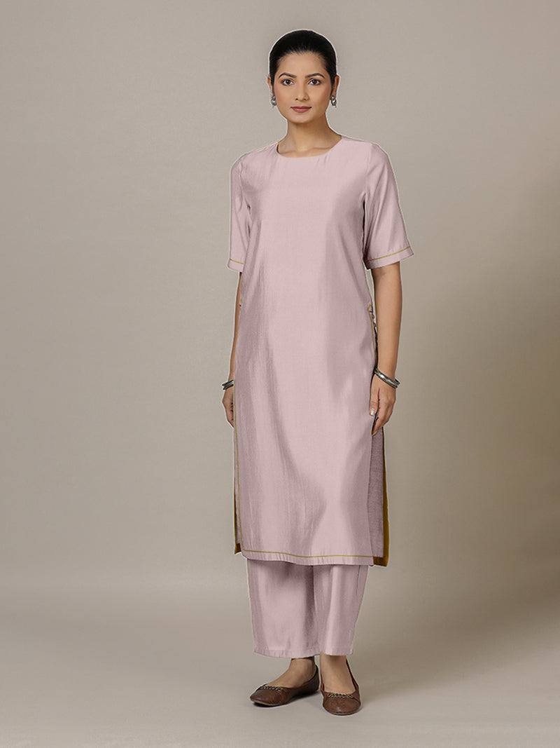 Riya x Rozaana | A Line Kurta in Lilac with Thread Work | Coords or Only Kurta-Binks