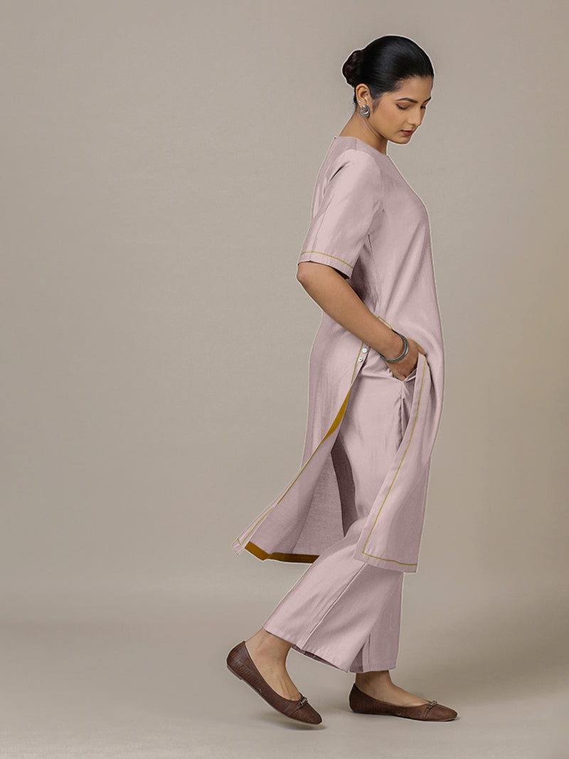Riya x Rozaana | A Line Kurta in Lilac with Thread Work | Coords or Only Kurta-Binks