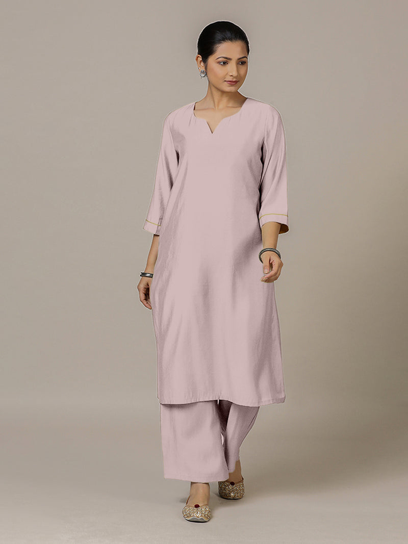 Sadaf x Rozaana | A Line Kurta in Lilac with Thread Work | Coords or Only Kurta-Binks