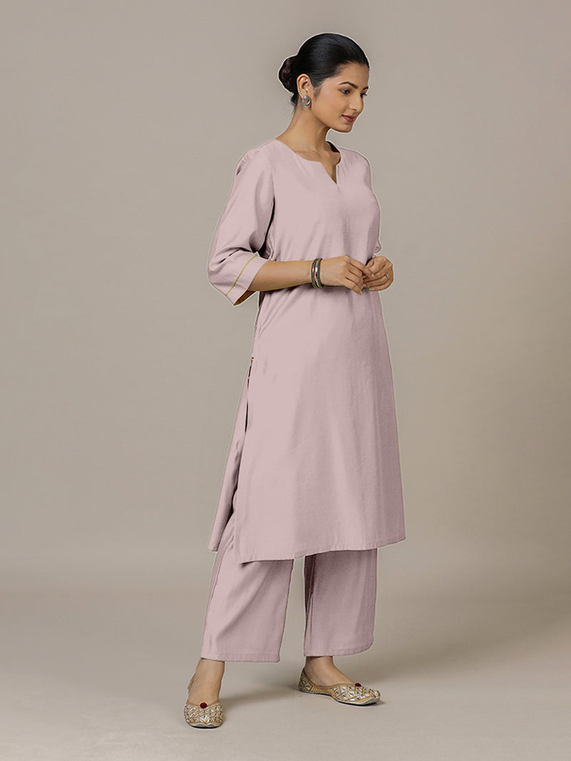 Sadaf x Rozaana | A Line Kurta in Lilac with Thread Work | Coords or Only Kurta-Binks