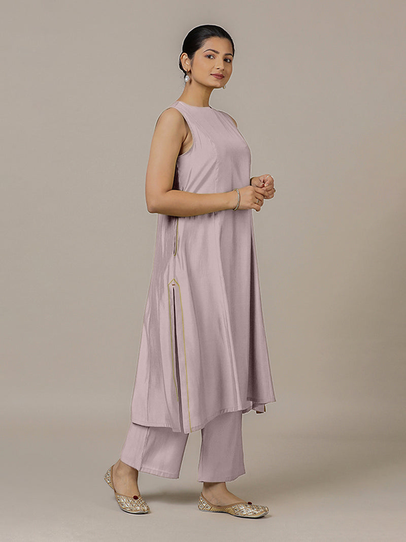 Sameera x Rozaana | A Line Kurta in Lilac with Thread Work | Coords or Only Kurta-Binks