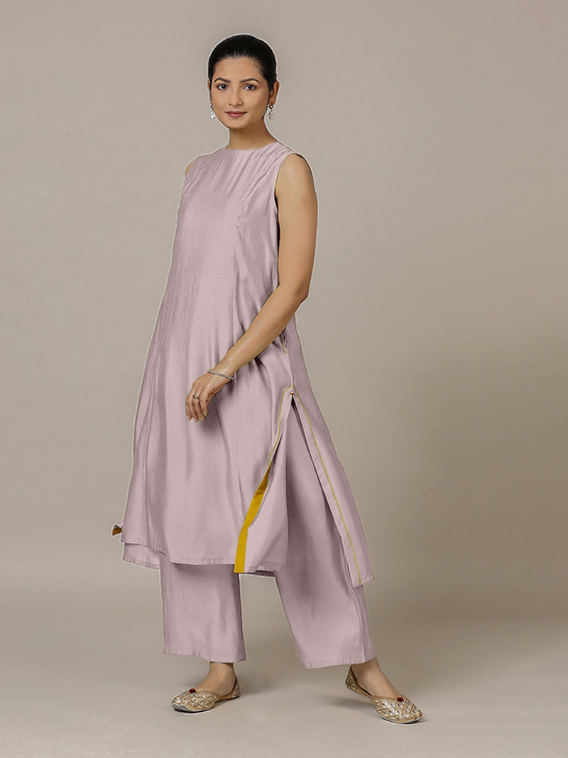 Sameera x Rozaana | A Line Kurta in Lilac with Thread Work | Coords or Only Kurta-Binks