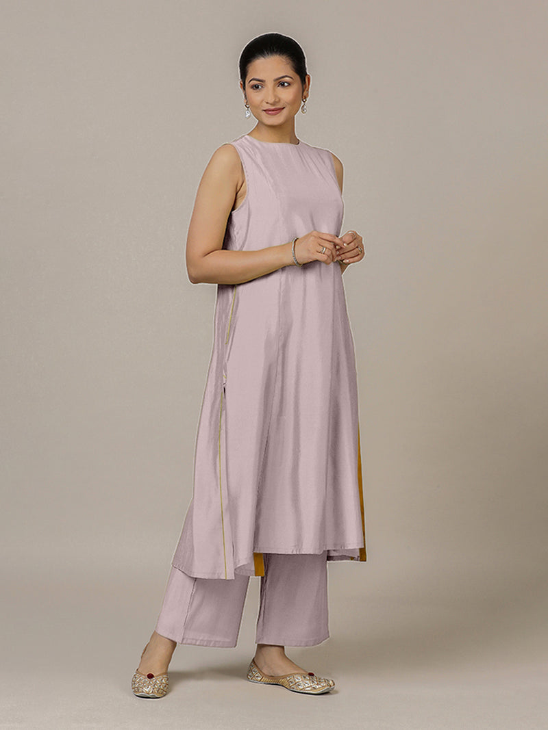 Sameera x Rozaana | A Line Kurta in Lilac with Thread Work | Coords or Only Kurta-Binks