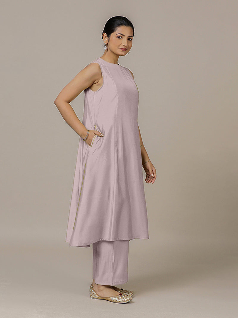 Sameera x Rozaana | A Line Kurta in Lilac with Thread Work | Coords or Only Kurta-Binks