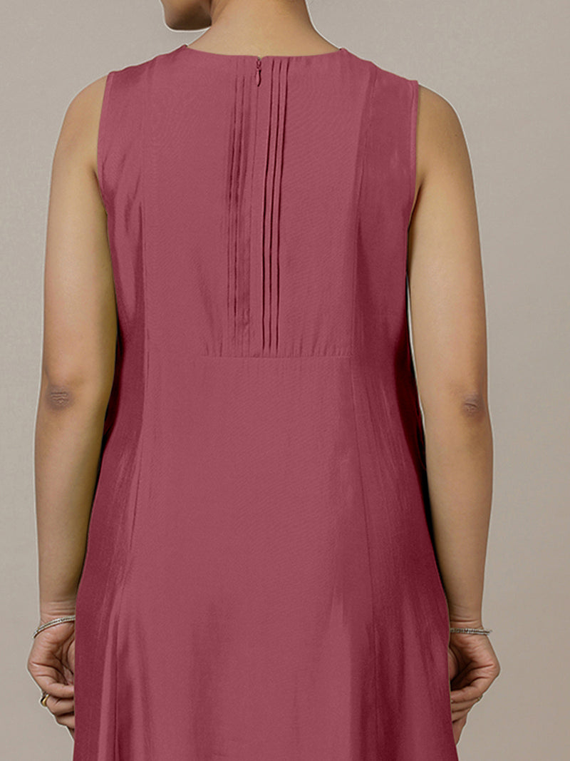 Sameera x Rozaana | A Line Kurta in Rose Pink with Thread Work | Coords or Only Kurta-Binks