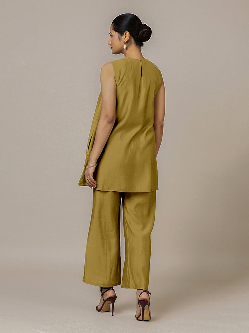 Sana x Rozaana | A Line Kurta in Dijon Mustard with Thread Work | Coords or Only Kurta-Binks