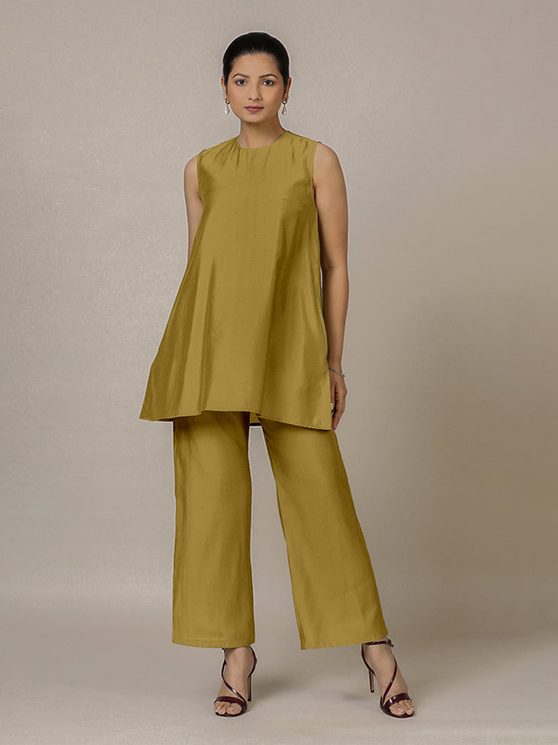 Sana x Rozaana | A Line Kurta in Dijon Mustard with Thread Work | Coords or Only Kurta-Binks