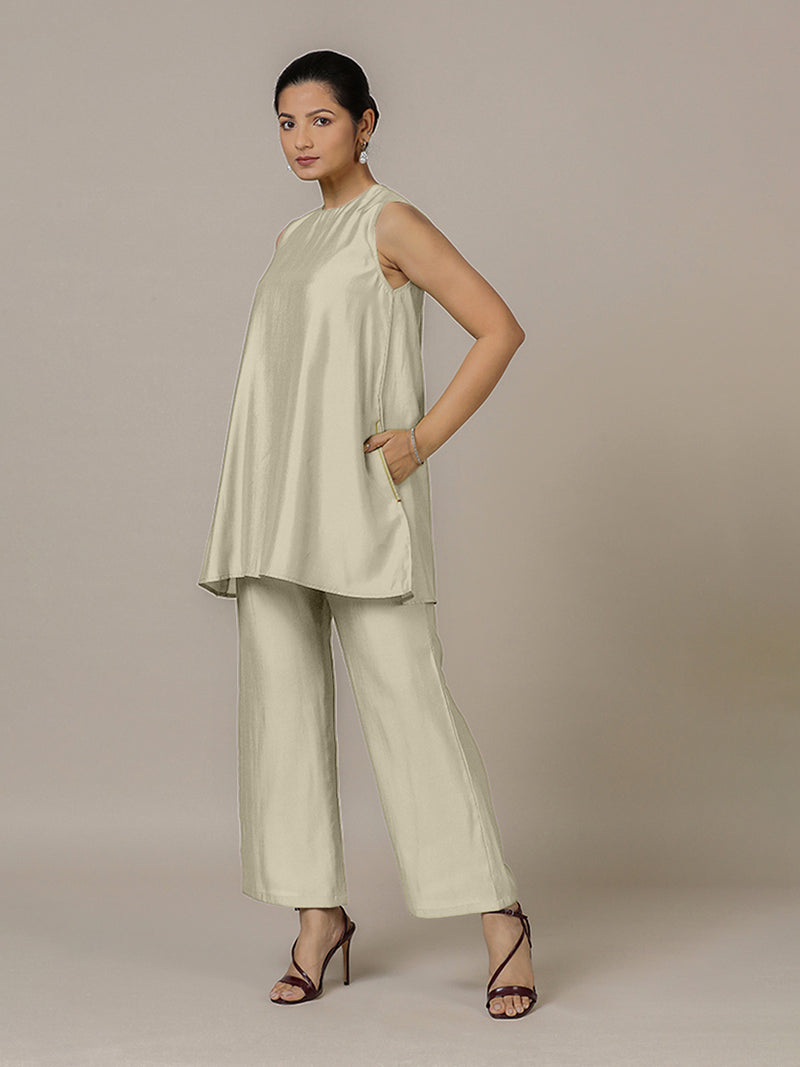 Sana x Rozaana | A Line Kurta in Ivory with Thread Work | Coords or Only Kurta-Binks