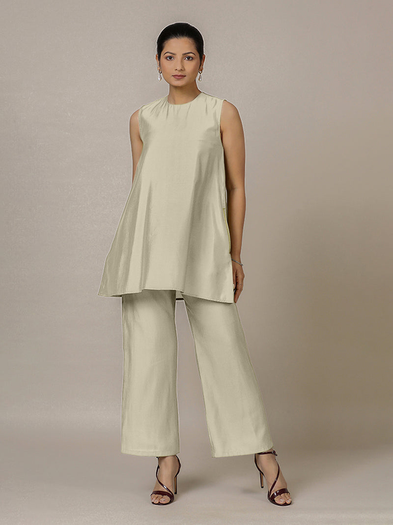 Sana x Rozaana | A Line Kurta in Ivory with Thread Work | Coords or Only Kurta-Binks