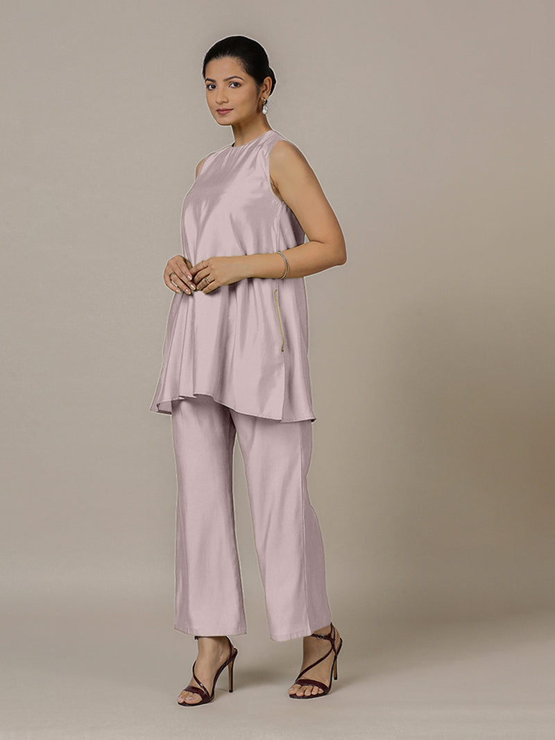Sana x Rozaana | A Line Kurta in Lilac with Thread Work | Coords or Only Kurta-Binks