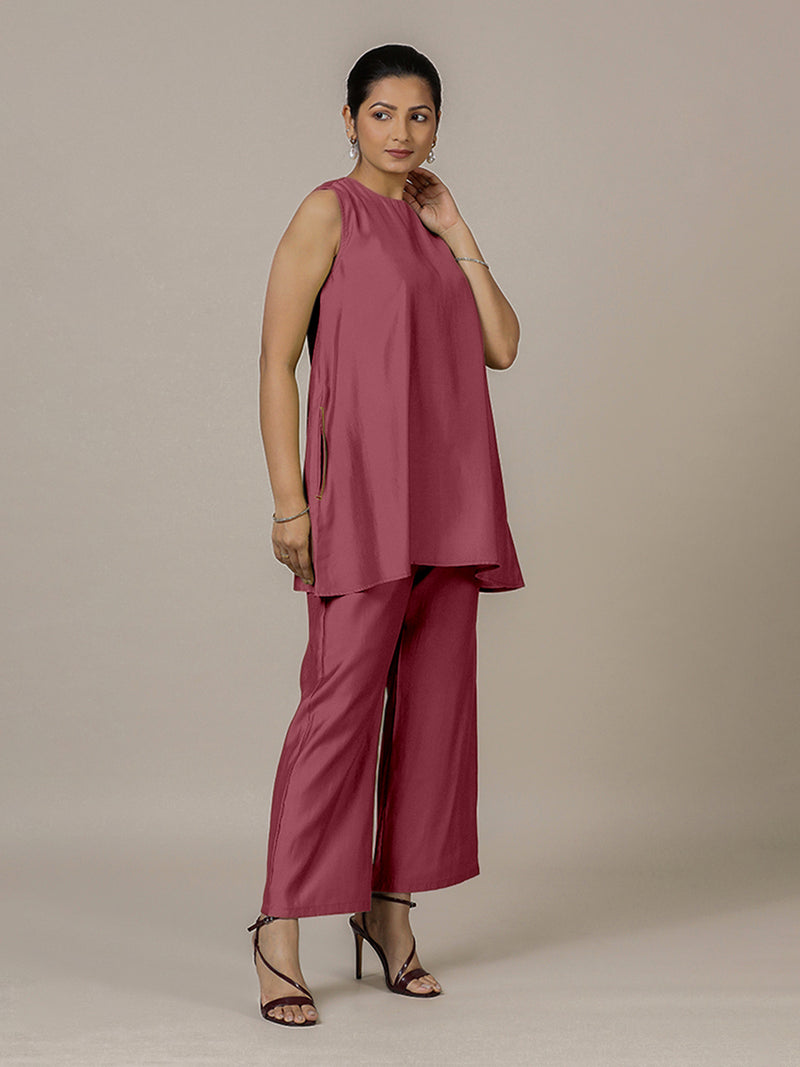 Sana x Rozaana | A Line Kurta in Rose Pink with Thread Work | Coords or Only Kurta-Binks