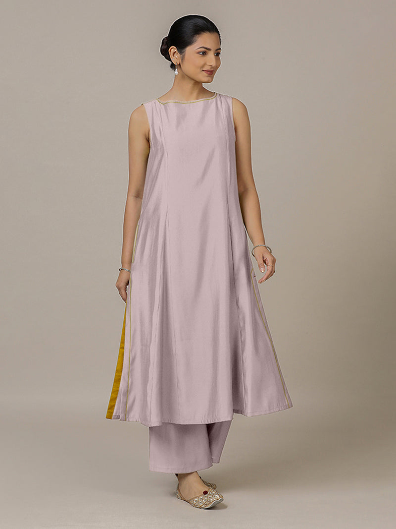 Sarah x Rozaana | A Line Kurta in Lilac with Thread Work | Coords or Only Kurta-Binks