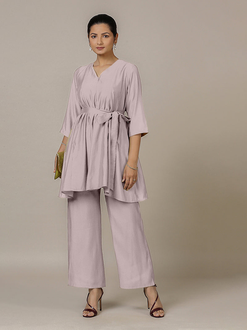 Tuhi x Rozaana | A Line Kurta in Lilac with Thread Work | Coords or Only Kurta-Binks