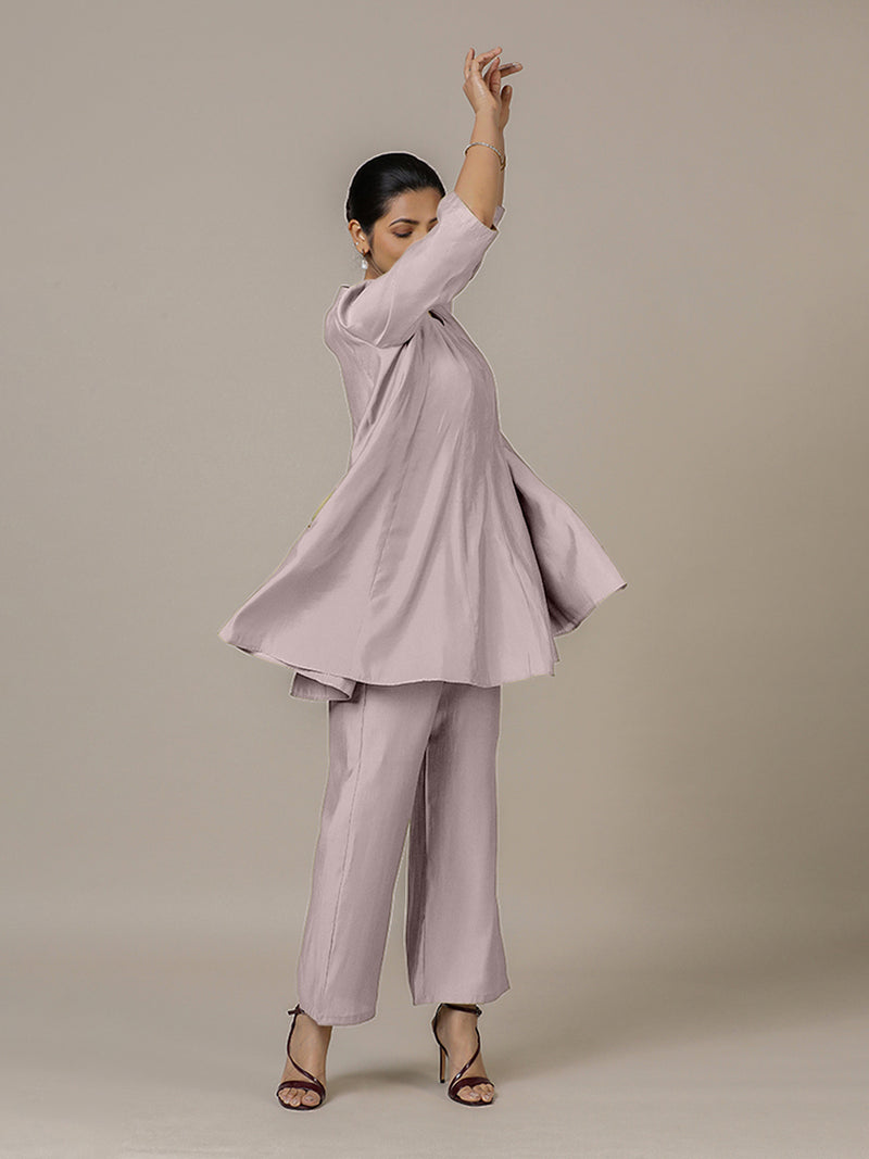Tuhi x Rozaana | A Line Kurta in Lilac with Thread Work | Coords or Only Kurta-Binks