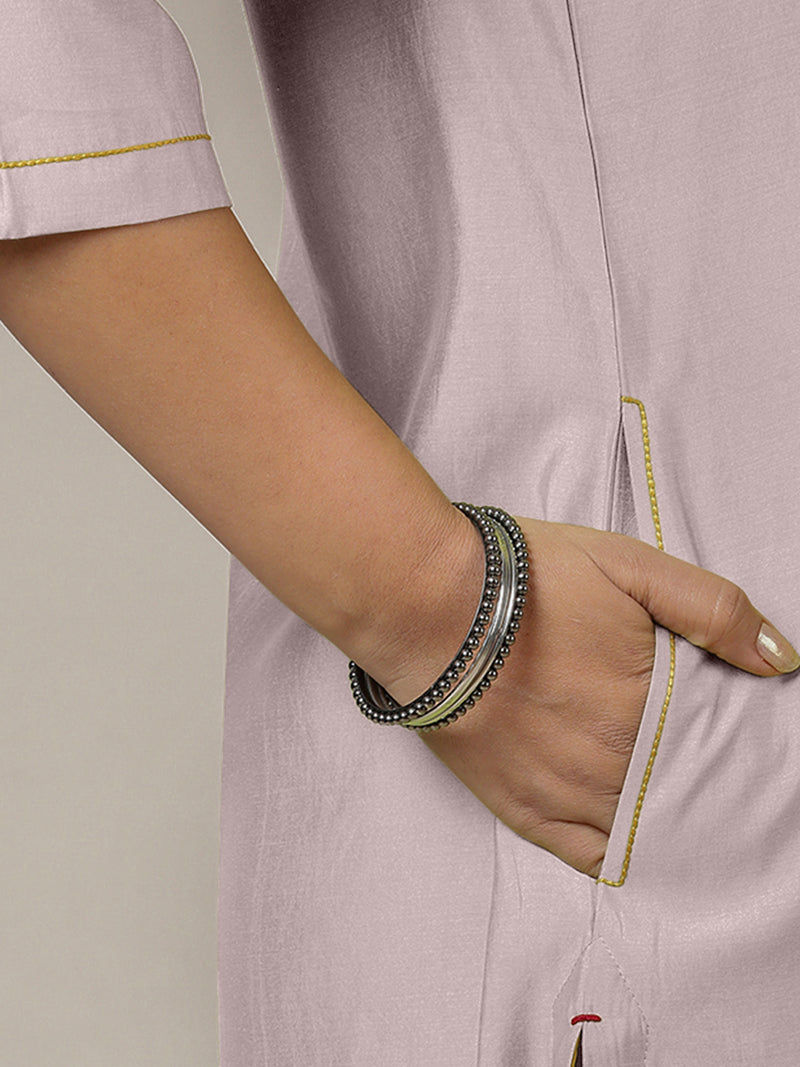 Urvi x Rozaana | A Line Kurta in Lilac with Thread Work | Coords or Only Kurta-Binks