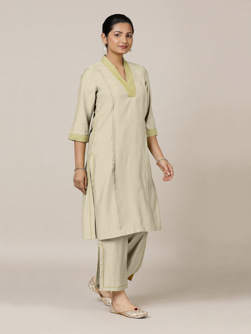 Vanya x Rozaana | A Line Kurta in Ivory with Thread Work | Coords or Only Kurta-Binks