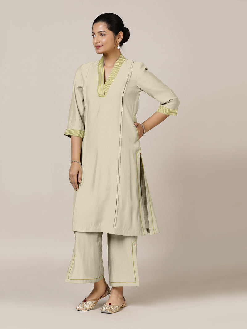 Vanya x Rozaana | A Line Kurta in Ivory with Thread Work | Coords or Only Kurta-Binks