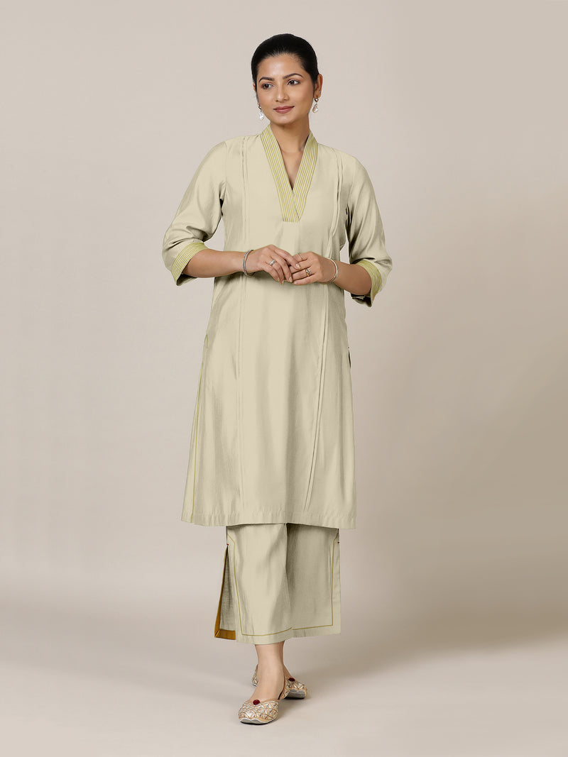 Vanya x Rozaana | A Line Kurta in Ivory with Thread Work | Coords or Only Kurta-Binks