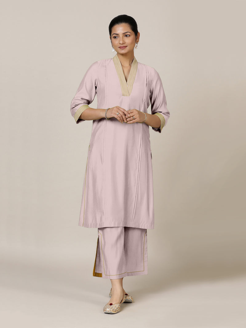 Vanya x Rozaana | A Line Kurta in Lilac with Thread Work | Coords or Only Kurta-Binks
