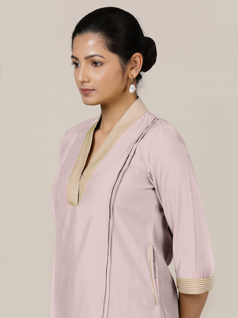 Vanya x Rozaana | A Line Kurta in Lilac with Thread Work | Coords or Only Kurta-Binks