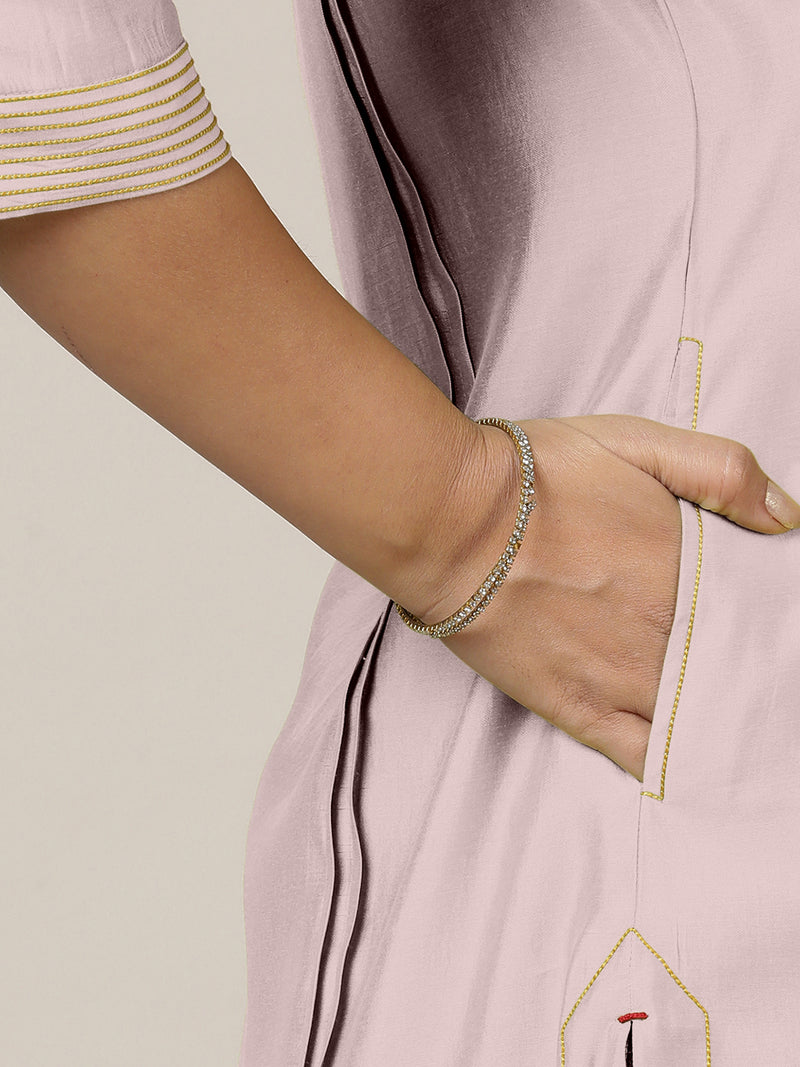 Vanya x Rozaana | A Line Kurta in Lilac with Thread Work | Coords or Only Kurta-Binks