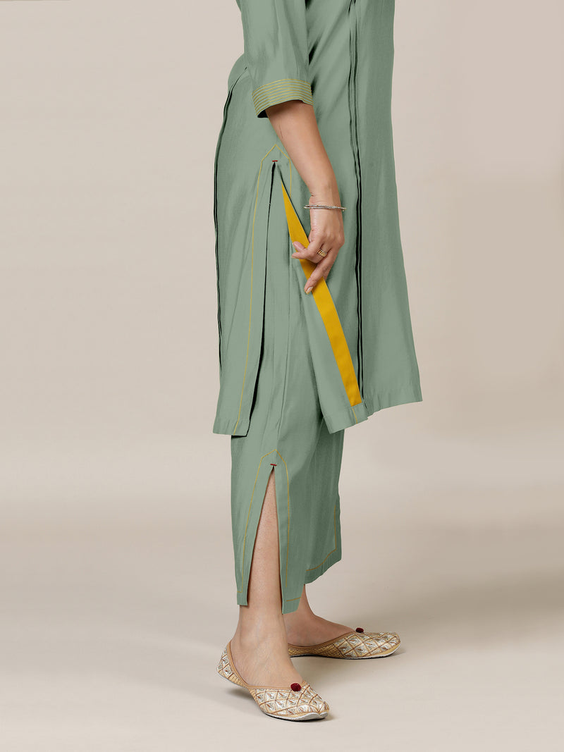 Vanya x Rozaana | A Line Kurta in Mint Green with Thread Work | Coords or Only Kurta-Binks