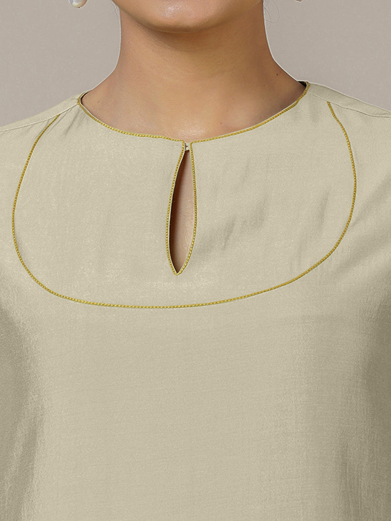 Zoya x Rozaana | A Line Kurta in Ivory with Thread Work | Coords or Only Kurta-Binks