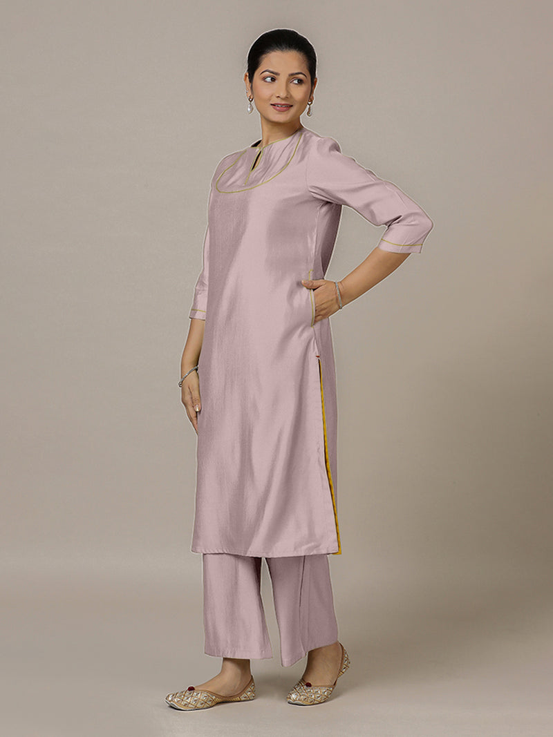 Zoya x Rozaana | A Line Kurta in Lilac with Thread Work | Coords or Only Kurta-Binks
