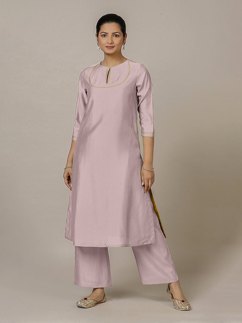 Zoya x Rozaana | A Line Kurta in Lilac with Thread Work | Coords or Only Kurta-Binks