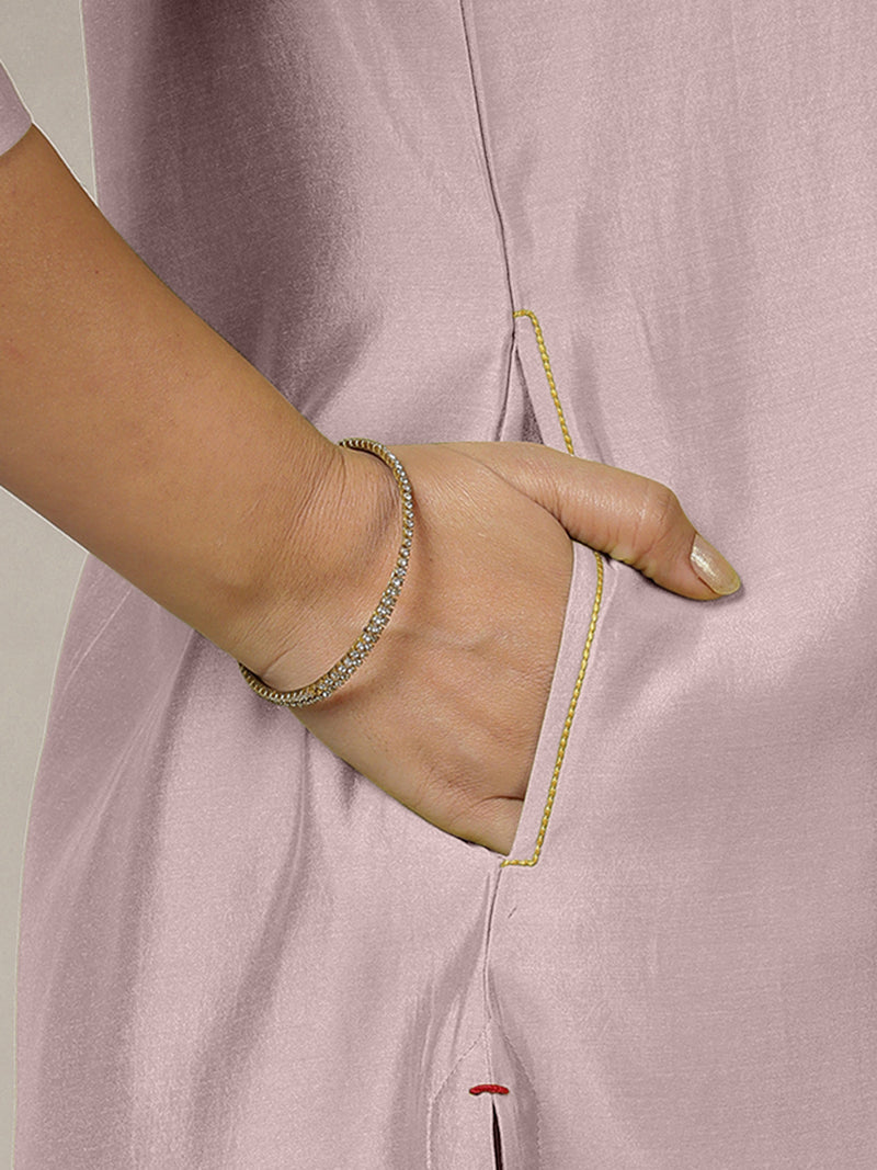 Zoya x Rozaana | A Line Kurta in Lilac with Thread Work | Coords or Only Kurta-Binks