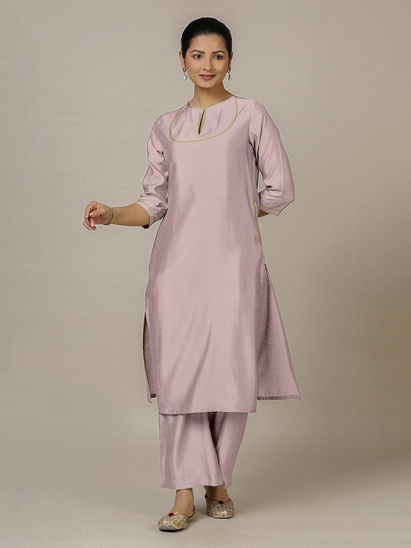 Zoya x Rozaana | A Line Kurta in Lilac with Thread Work | Coords or Only Kurta-Binks