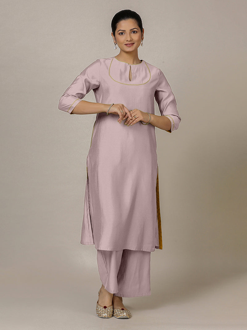 Zoya x Rozaana | A Line Kurta in Lilac with Thread Work | Coords or Only Kurta-Binks