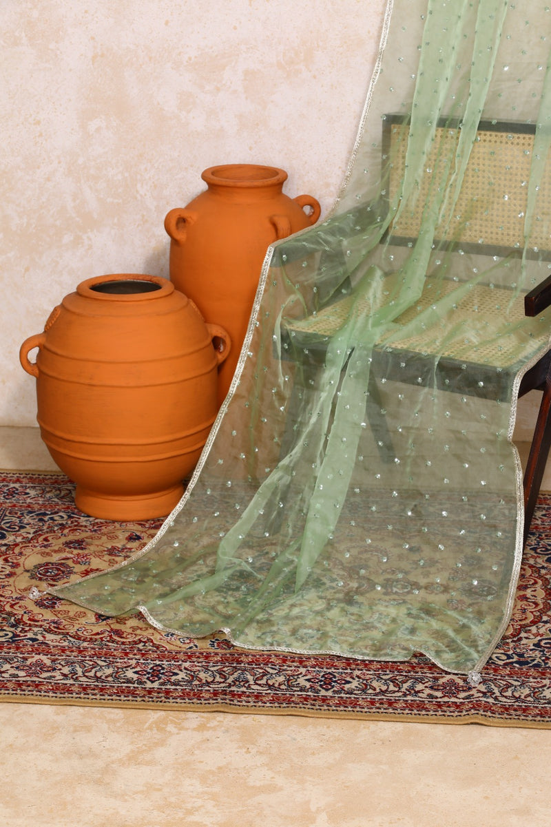 Kimaya x Tyohaar | Red Silver Stripe Cotton FlareFit™ Lehenga Set with Dupatta-Binks