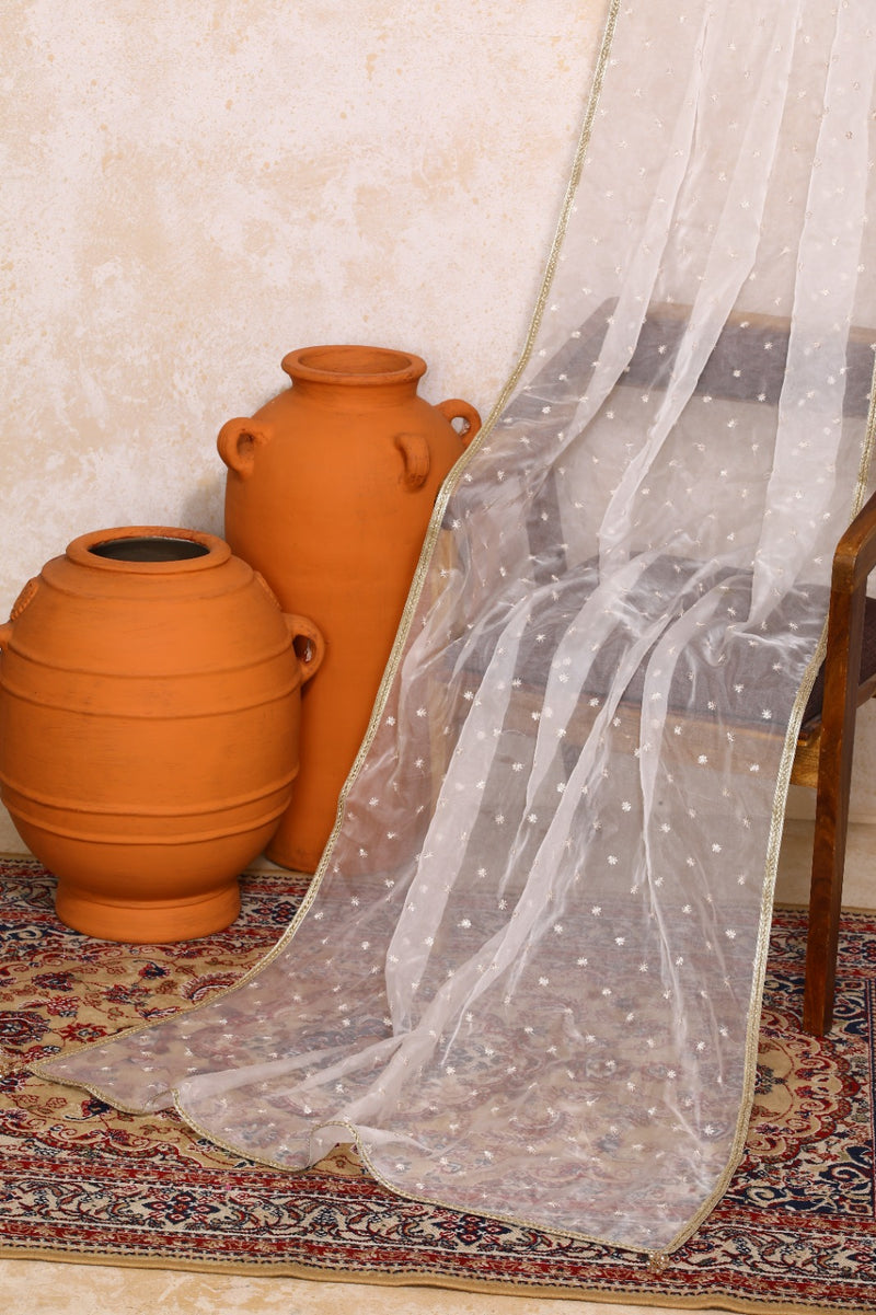 Surayya x Tyohaar | Multi-colour Embroidery Tissue & Chandheri FlareFit™ Lehenga Set with Dupatta-Binks