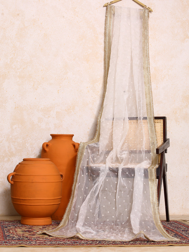 Ruhani x Tyohaar | Soft Pink Gold Tissue FlareFit™ Lehenga Set with Dupatta-Binks