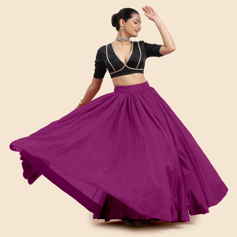 Bahaar x Tyohaar Lehenga Skirt, in Purple Viscose Organza, made for party & festive.