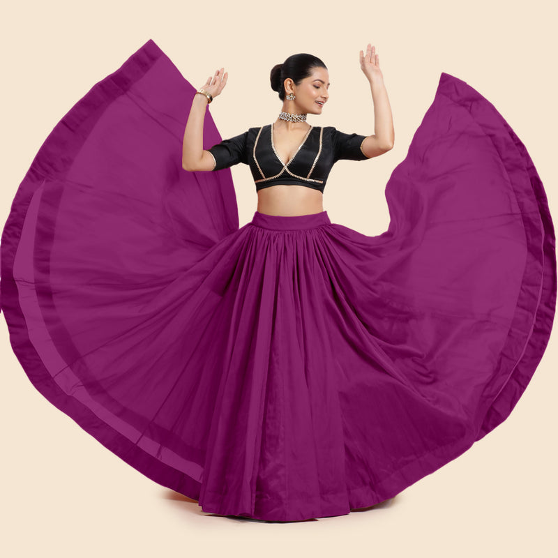 Bahaar x Tyohaar | Lehenga Skirt in Purple Organza-Binks