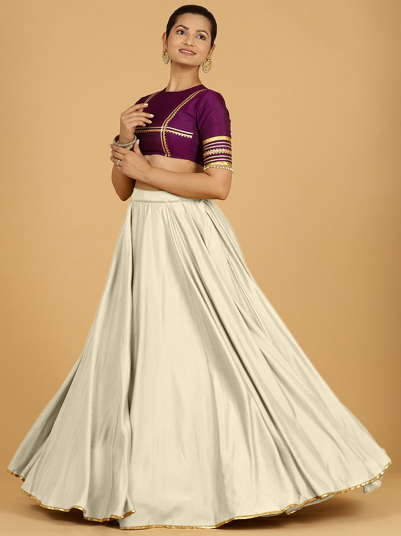 Jhalak x Tyohaar | Ivory Panelled Lehenga Skirt-Binks