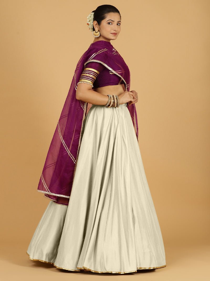 Jhalak x Tyohaar | Ivory Panelled Lehenga Skirt-Binks