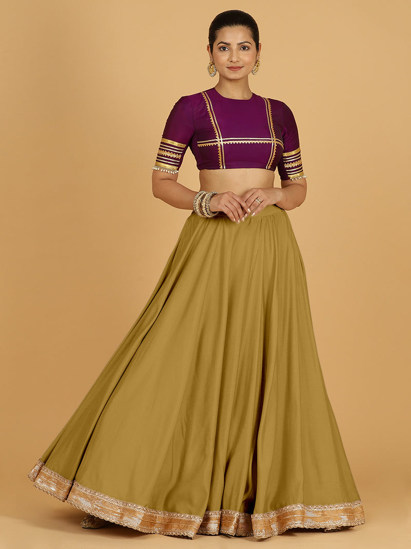 Zainab x Tyohaar Lehenga Skirt, in Yellow 80% Viscose 20% Polyester, made for party & festive (view 10).