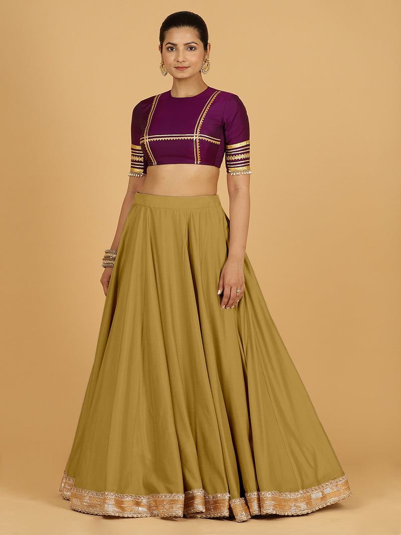 Zainab x Tyohaar Lehenga Skirt, in Yellow 80% Viscose 20% Polyester, made for party & festive (view 11).